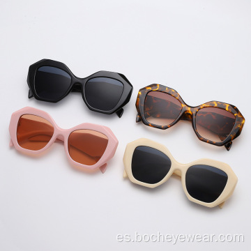 Nuevas gafas de sol poligonales irregulares personalizadas Gafas de sol con recorte transfronterizo para mujer Gafas de hip hop rojas netas para hombres s21177